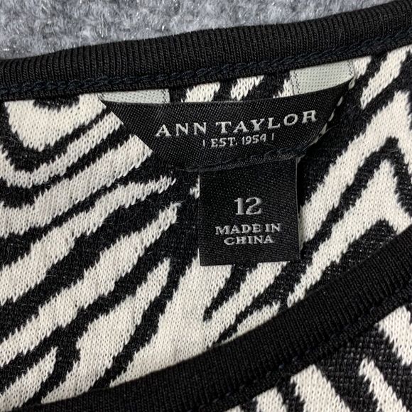 Ann Taylor Sheath Dress Women Sz 12 Zebra Inspired Print Sleeveless Knee Length - Picture 5 of 8